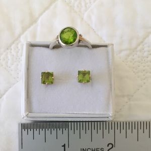 Dainty Genuine Peridot Earrings in 14K Gold, Sz 7